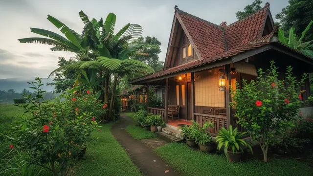 Rumah Ala Pedesaan yang Bikin Pikiran Lebih Tenang. Foto AI Generated
