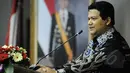 Ketua KPU, Husni Kamil Manik berpidato saat peresmian  'Pemilihan Kepala Daerah Serentak' di Kantor KPU, Jakarta, Jumat (17/4/2015). Rencananya pilkada serentak di 9 Provinsi dan 260 Kabupaten/Kota pada 9 Desember 2015 (Liputan6.com/Faizal Fanani)