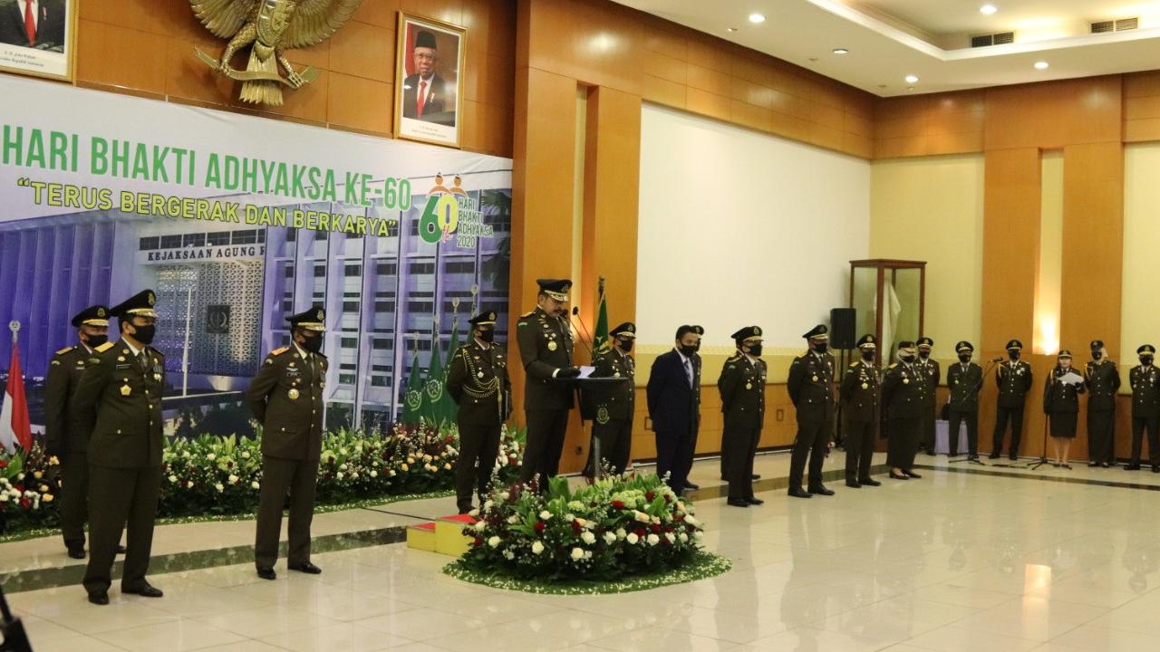 Kejagung melaksanakan upacara peringatan Hari Bhakti Adhyaksa ke-60.