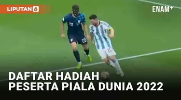 Piala Dunia 2022 Qatar akan memasuki babak final mempertemukan Argentina dan Prancis. Meski negara-negara saling bersaing raih trofi, FIFA juga memberikan hadiah uang. Semua peserta mendapat uang jutaan dolar, meski terhenti di babak grup.