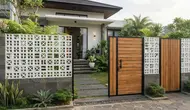 9 Kombinasi Warna dan Motif Pagar Roster dengan Kayu, Perpaduan Klasik Estetik