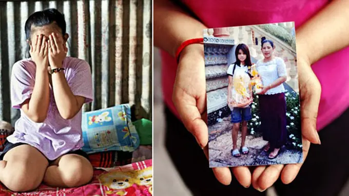 Dara (foto kiri) dan foto gadis lain yang mengalami nasih serupa (foto kanan) | Foto: copyright Dailymail.co.uk