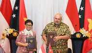 Menteri Luar Negeri RI Retno Marsudi melakukan pertemuan dengan Menlu Papua New Guinea Justin Tkatchenko untuk serangkaian agenda bilateral (Kemlu RI).
