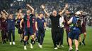Tampil gemilang, Les Parisiens sukses menghancurkan Inter Milan dengan skor telak 5-0. (INA FASSBENDER/AFP)