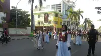 Pawai jelang Muktamar ke-47 Muhammadiyah di Makassar (Liputan6.com/ Eka Hakim) 