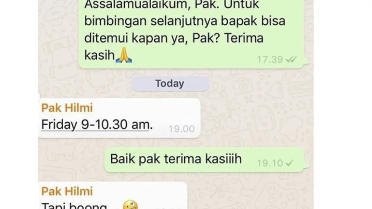 8 Chat Dosen Usil ke Mahasiswa, Ingin Marah tapi Ga Bisa