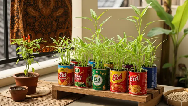 Trik Menanam Kangkung di Kaleng Bekas Lebaran, Hemat Tempat dan Mudah Dibuat