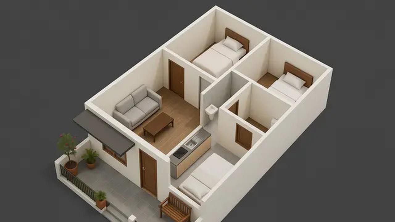 7 Model Rumah Sederhana Minimalis 6x12 dengan 2 Kamar, Nyaman untuk Keluarga Kecil