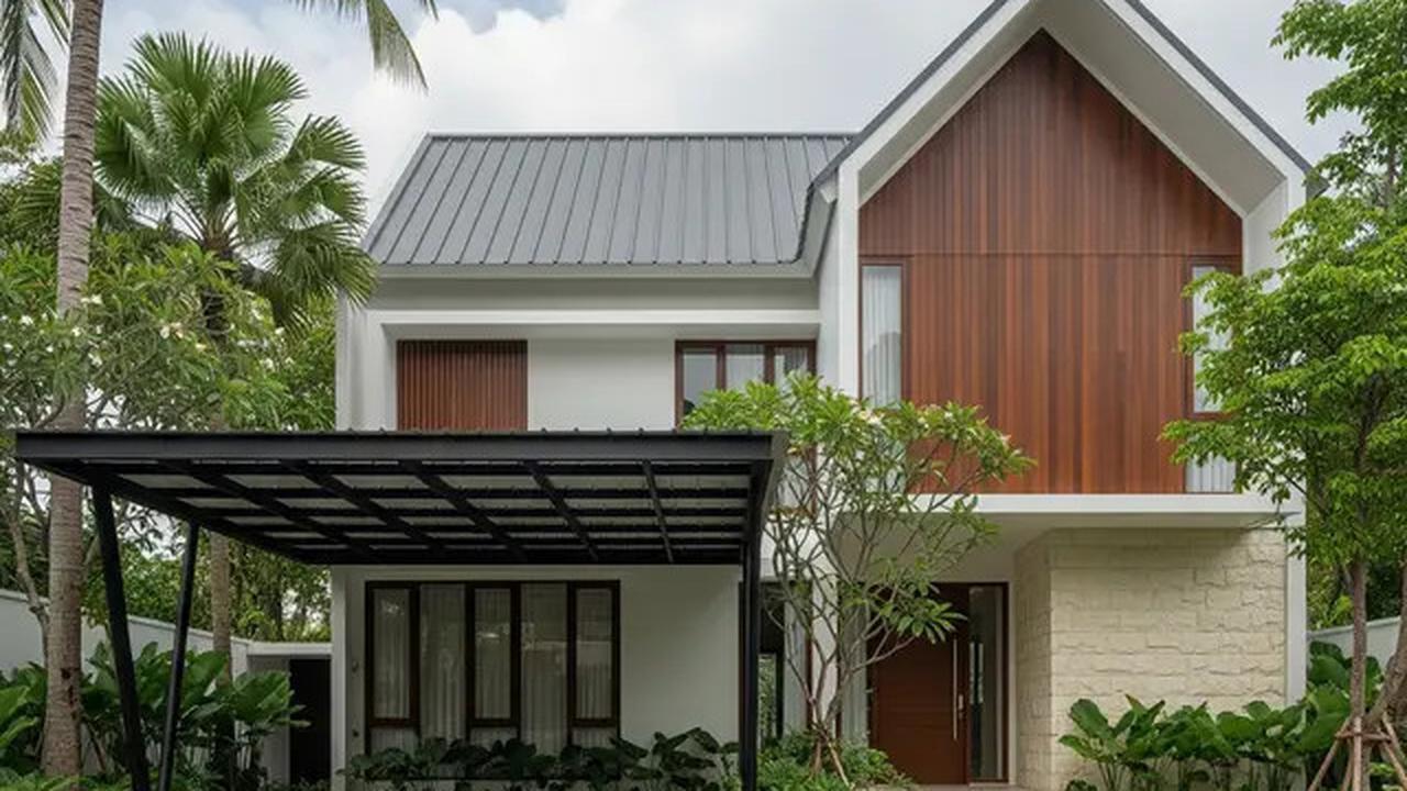 9 Model Rumah Atap Pelana Minimalis dengan Carport Baja Ringan, Makin Diminati