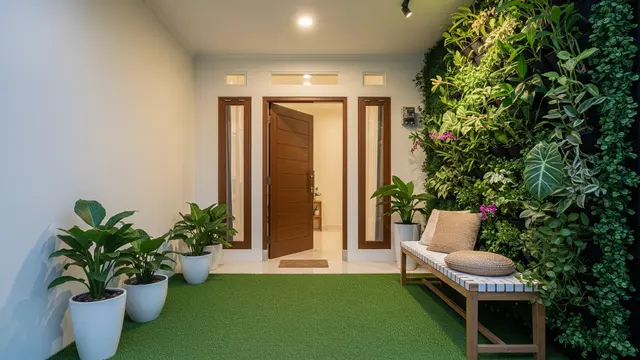 Model Teras Depan Rumah dengan Lantai Dinding