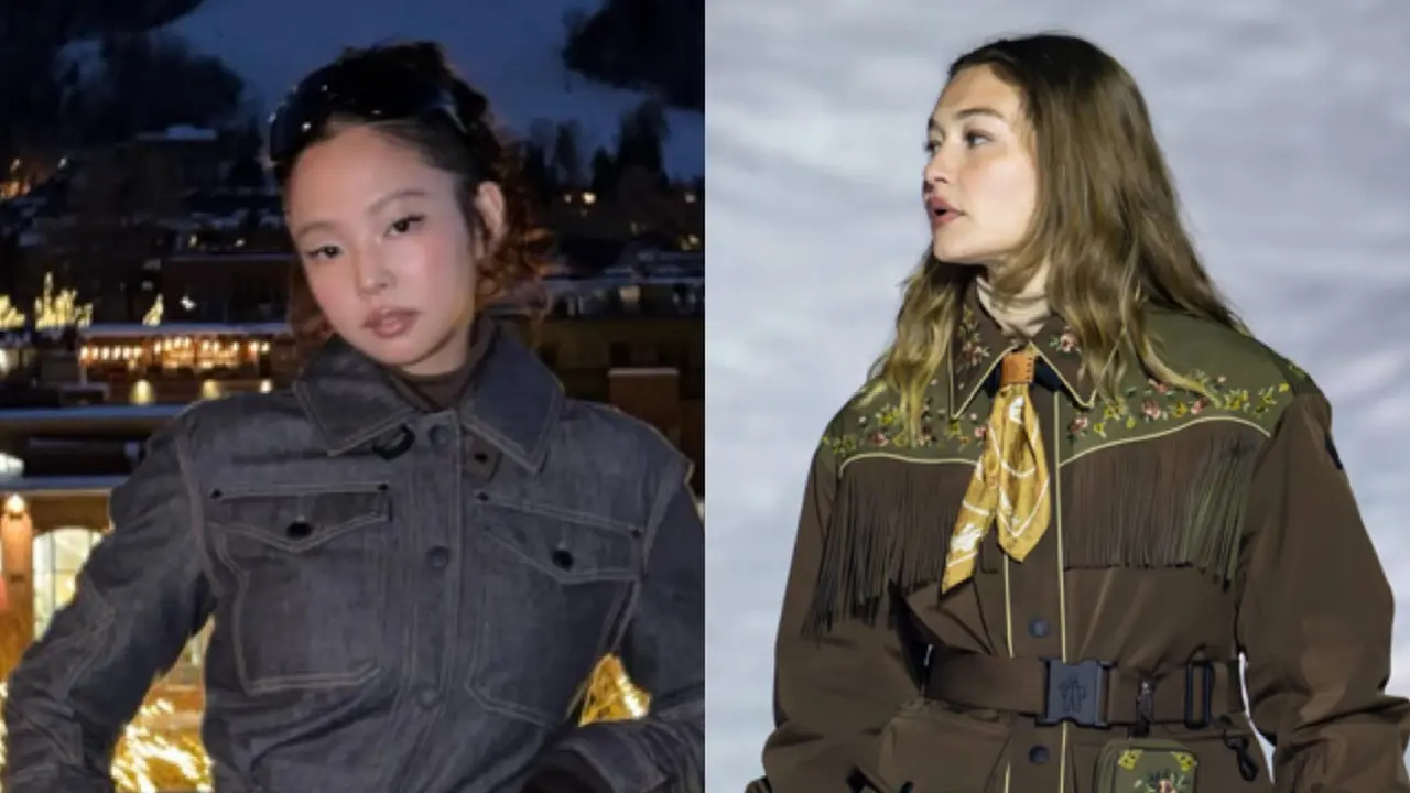 Jennie Blackpink dan Gigi Hadid Hadir di Fashion Show Moncler di Aspen. [@jennierubyjane/@Moncler]