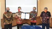 Wali Kota Tarakan, Khairul, M.Kes. saat acara Penandatanganan Nota Kesepakatan antara Pemkot Tarakan dengan Badan Pengawasan Keuangan dan Pembangunan (BPKP).