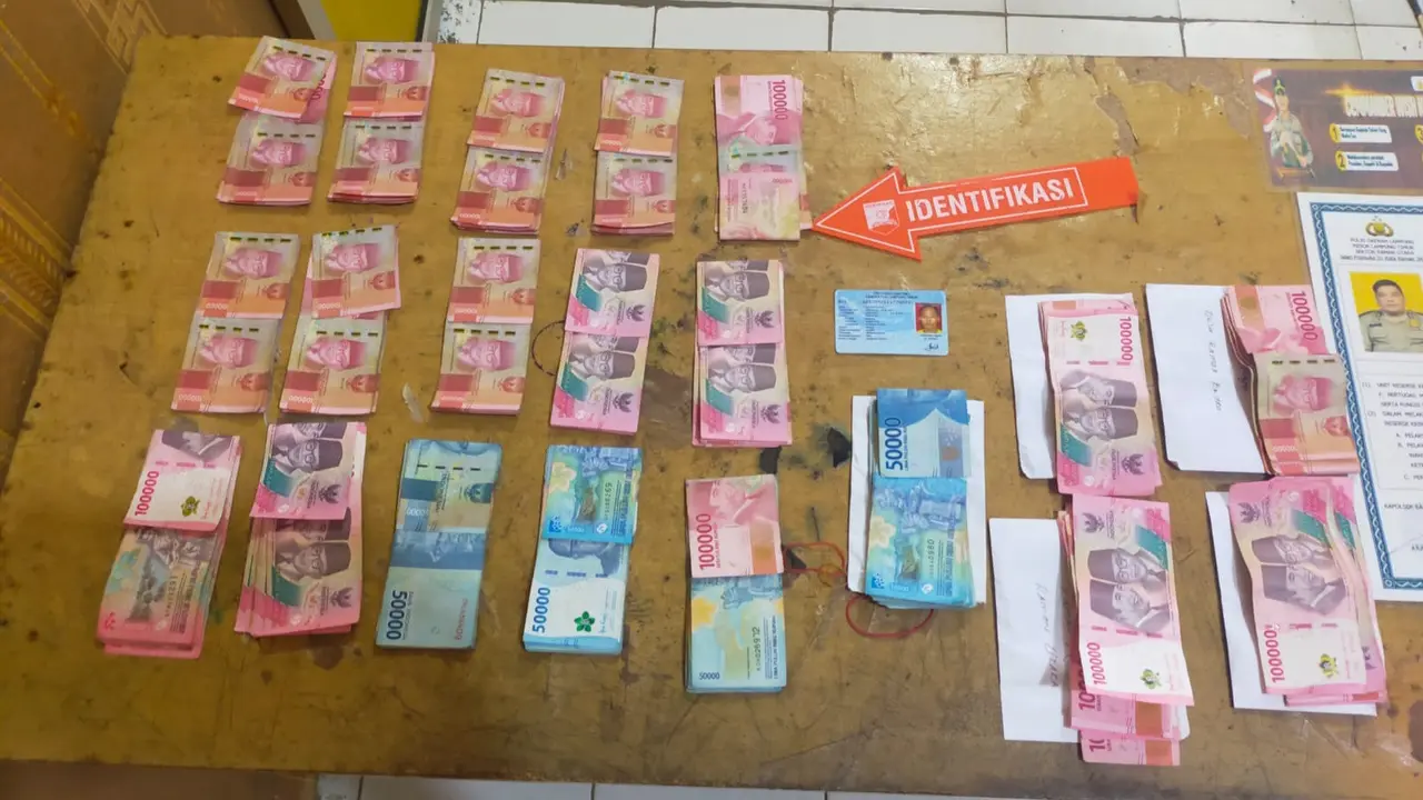 Barang bukti Rp 19 juta hasil pemerasan dan pengancaman diamankan polisi.