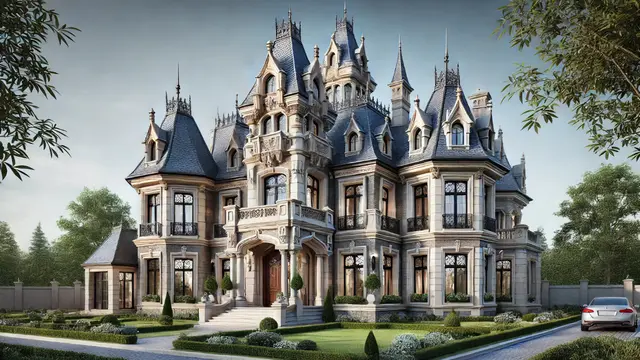 Rumah Klasik Modern Bagai Kastil (Foto: Rizka Nur Laily via ChatGPT)