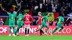 Pemain Senegal, Sadio Mane, melakukan selebrasi setelah mencetak gol ke gawang Mesir pada laga  semifinal Piala Afrika di Stadion Grand Stade de Tangier, Tangier, Maroko, Kamis (15/1/2026) dini hari WIB. (AP Photo/Mohamed Bounaji)