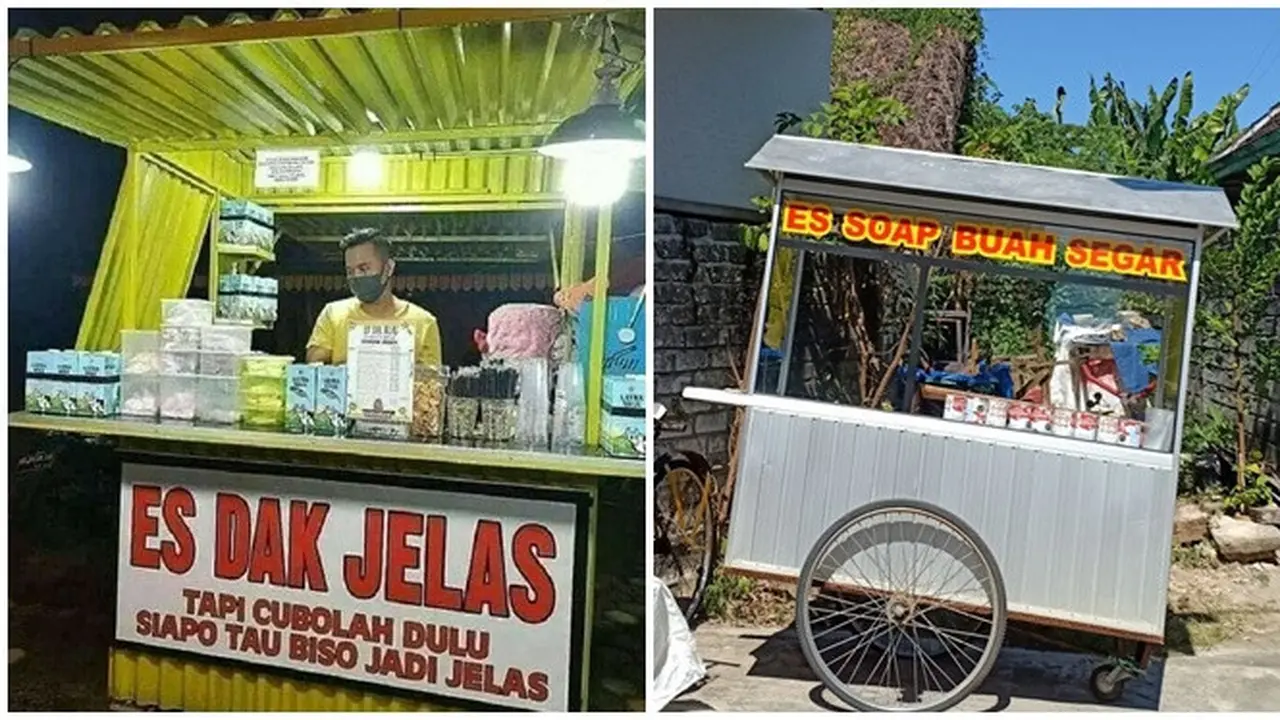 6 Tulisan di Gerobak Minuman Ini Kreatif Tapi Kocak, Bikin Gagal Paham