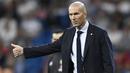 3. Zinedine Zidane - Selama berkarier sebagai pemain, Zidane telah meraih 15 trofi juara, termasuk gelar Piala Dunia 1998 dan Piala Eropa 2000 bersama timnas Prancis.  Zidane resmi ditunjuk menjadi pelatih Real Madrid pada 4 Januari 2016 menggantikan Rafael Benitez. (AFP/Oscar Del Pozo)