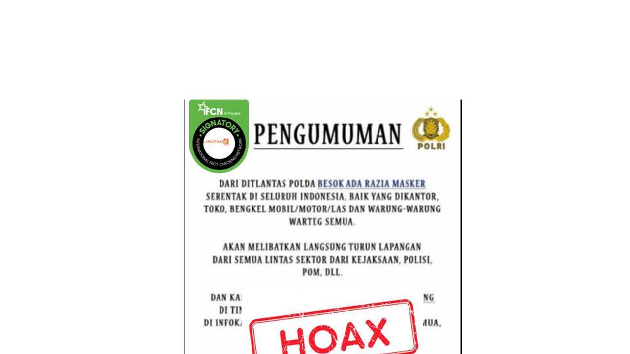 Cek Fakta razia masker