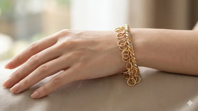 Gelang Twist Kombinasi Hollow Ring
