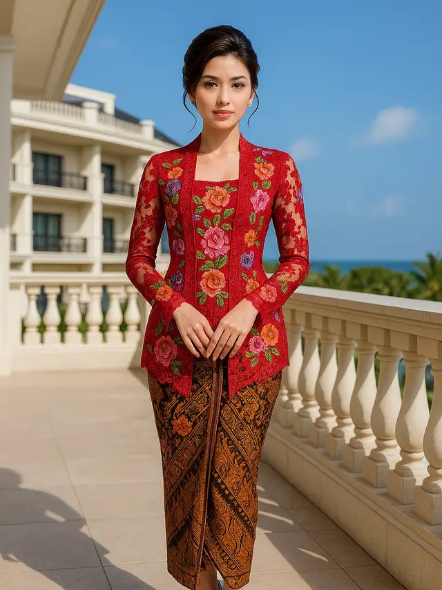 Model Kebaya Brokat Motif Bunga