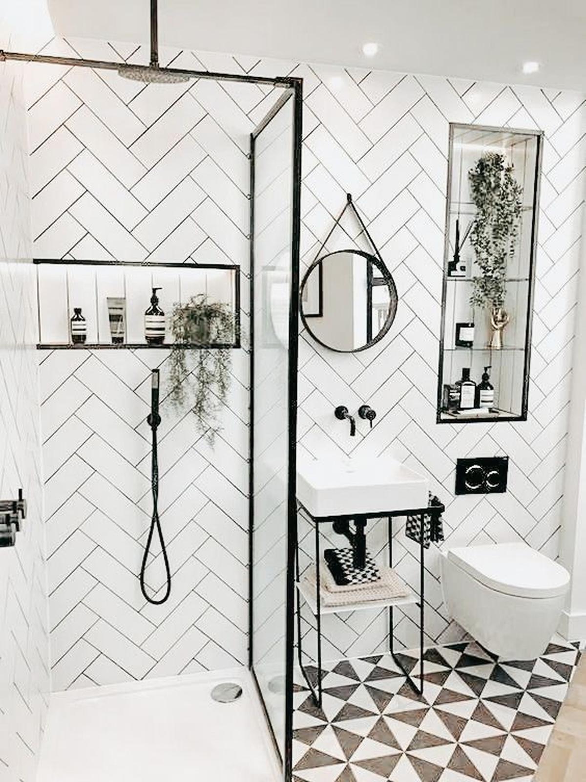 Desain Kamar Mandi Hitam Putih