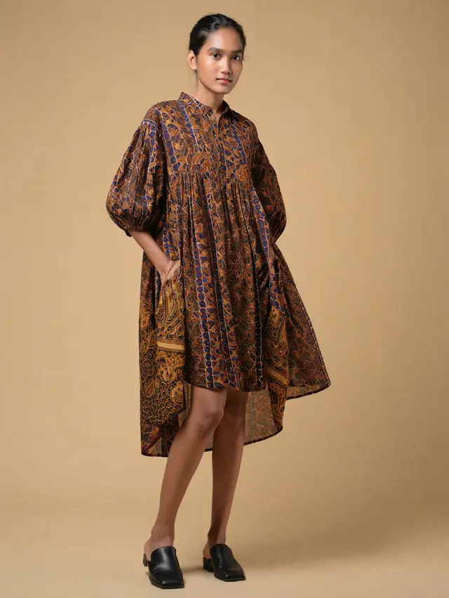 Long Dress Batik Oversized Tunik Asimetris Dailywear