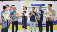 Konferensi Pers BlueBand Berkomitmen Mengedukasi 10.000 Ibu dan Anak Mengenai Pentingnya Sarapan Bergizi dengan Omega 3 dan 6 bertempat di Bale Nusa Pakubuwono, Jakarta Selatan, Kamis (24/8).