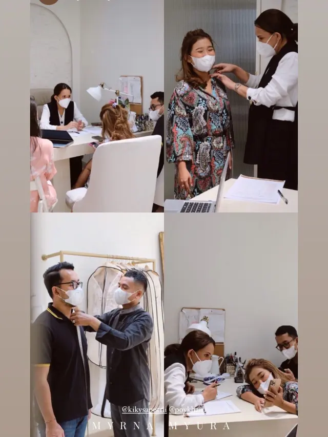 7 Momen Kiky Saputri Fitting Baju Pengantin, Tampil Menawan dengan Gaun Putih