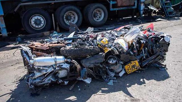 Motor yang dimusnahkan untuk mencegah dijual kembali di pasar gelap