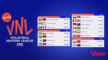 Link Live Streaming Men’s Volleyball Nations League 2022 di Vidio 5-11 Juli 2022 : Ada Tim Pemuncak