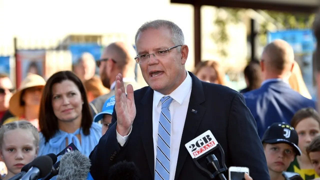 Perdana Menteri Australia Scott Morrison saat berkampanye untuk pemilu 2019 (Saeed Khan / AFP Photo)