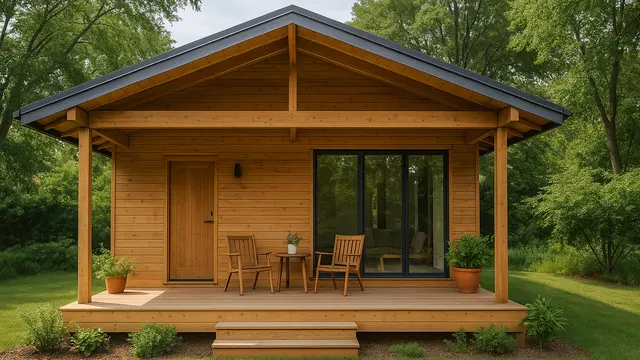 Desain Rumah Kayu 6x12 yang Asri