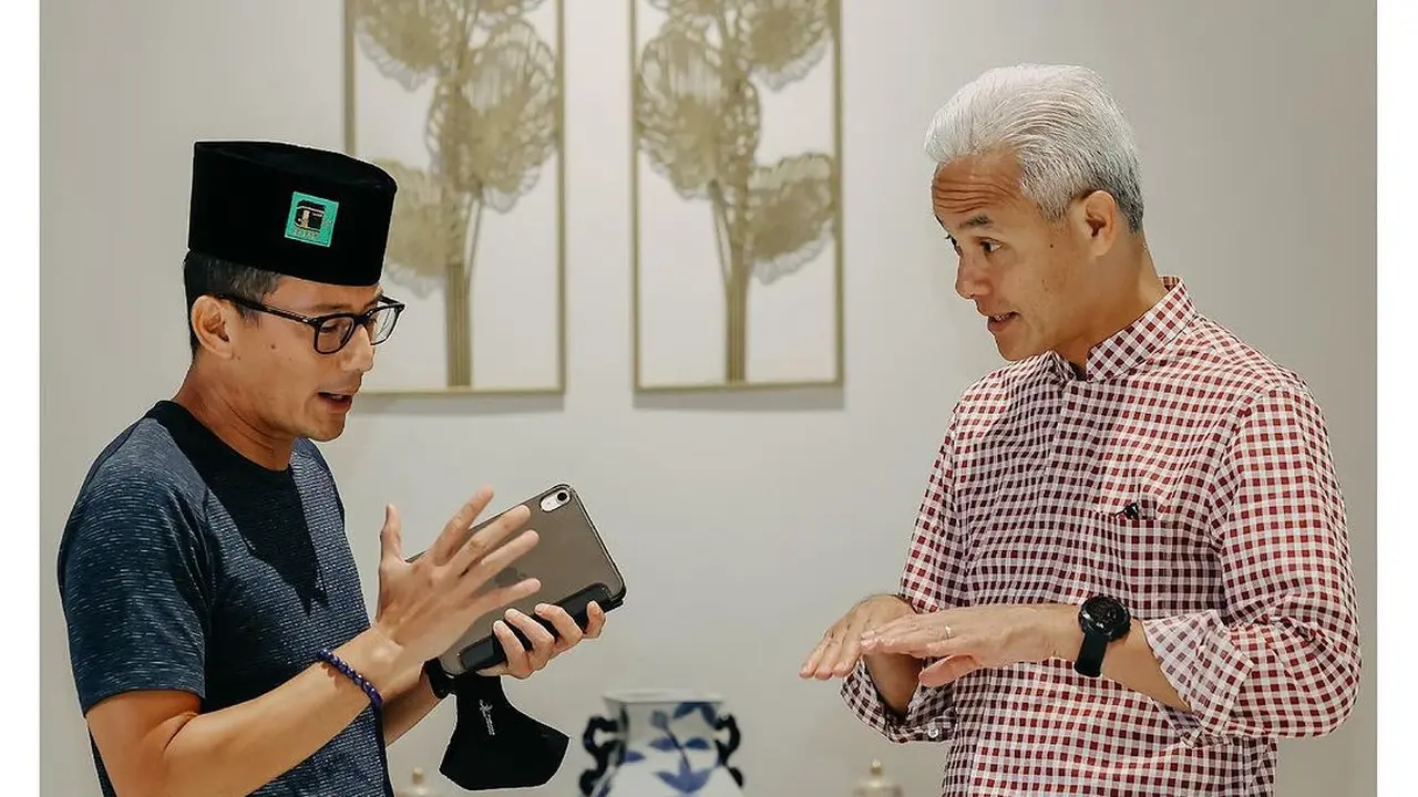 Potret Sandiaga Uno Bareng Ganjar Pranowo