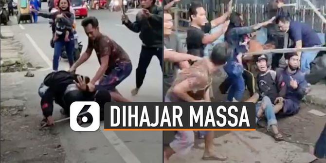 VIDEO: Viral Pembacokan di Banjarmasin, Pelaku Nyaris Dihajar Massa