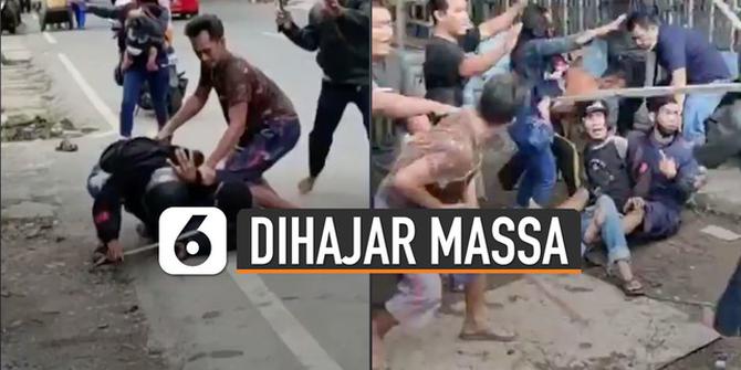 VIDEO: Viral Pembacokan di Banjarmasin, Pelaku Nyaris Dihajar Massa