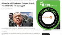 [Cek Fakta] AS dan Israel Ketakutan, Erdogan Bentuk Tentara Islam, TNI Dipanggil!