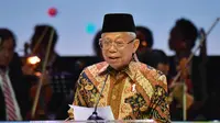 Wakil Presiden Ma'ruf Amin di acara Peringatan Hari Sumpah Pemuda (HSP) ke-91, di Jakarta Concert Hall, Senin (28/10) malam.