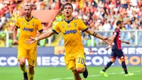 Penyerang Juventus, Paulo Dybala menyumbang tiga gol dalam kemenangan 3-2 atas Genoa di Stadio Comunale Luigi Ferrari, Minggu (27/8/2017) dinihari WIB. (Simone Arveda/ANSA via AP)