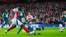 Sesuai prediksi, AS Monaco sulit mengimbangi permainan tuan rumah. Kali ini tiga gol Arsenal datang dari brace Bukayo Saka (34', 78') dan aksi Kai Havertz (88'). (AP Photo/Dave Shopland)