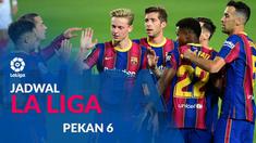 Berita motion grafis jadwal Liga Spanyol pekan 6. Barcelona tantang Getafe pada Minggu (18/10/2020) di Coliseum Alfonso Perez, Getafe.