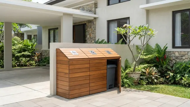 Ide Tempat Sampah Tertutup di Area Depan Rumah