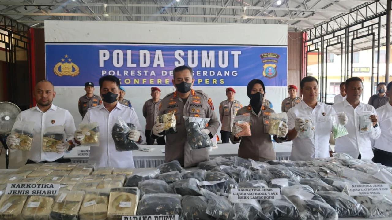 53 Kg Sabu Jaringan Malaysia Digagalkan di Deli Serdang, Tiga Kurir Dibekuk