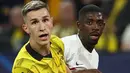 Kemenangan ini menjadi modal penting Dortmund menatap leg kedua di markas PSG. (FRANCK FIFE / AFP)