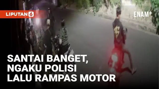 Komplotan begal bersepeda motor melakukan aksinya depan warung di kawasan Pondok Aren Tangerang Selatan. Mengaku petugas polisi, mereka merampas sepeda motor dan telepon genggam korban.