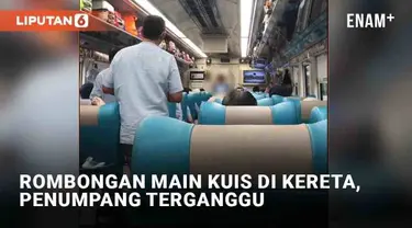 Sebuah video merekam kehebohan rombongan dalam gerbong kereta. Disebut rombongan bermain kuis hingga penumpang lain terganggu. Seorang pengunggah dengan akun TikTok @lodya_pitasari merasa risih lantaran rombongan dinilai berisik.