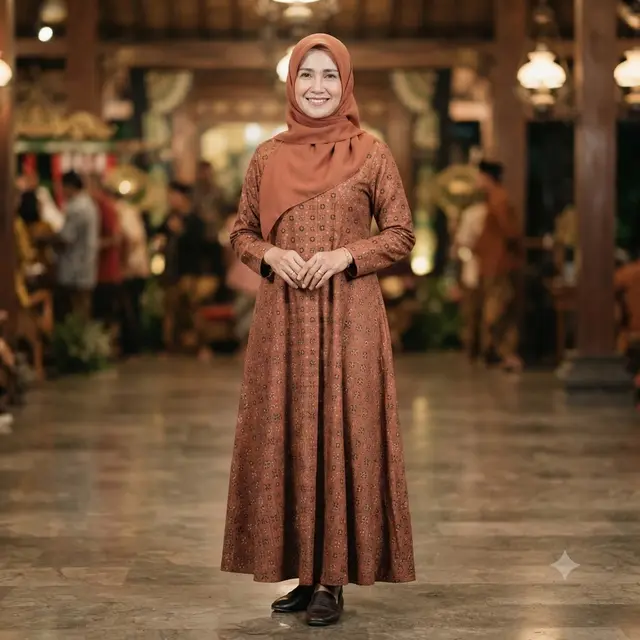 Model Gamis Ibu-Ibu untuk Malam Tirakatan