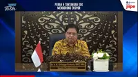 Menteri Koordinator bidang Perekonomian, Airlangga Hartarto dalam Webinar Peran dan Tantangan KEK Mendorong Ekspor, Kamis (16/9/2021).