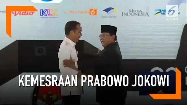 Usai debat capres, Prabowo dan Jokowi saling menunjukkan kemesraan dengan berpelukan dan meminta maaf.