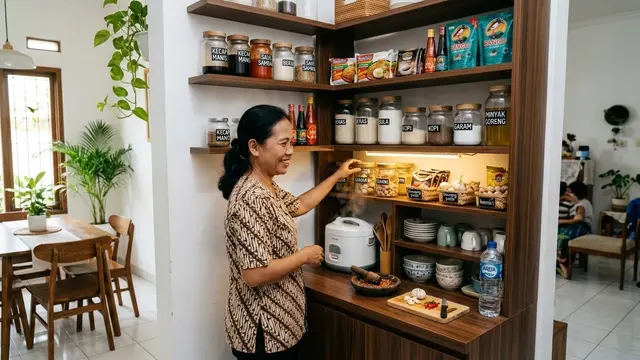 Desain Pantry Mini untuk Rumah Tanpa Ruang Khusus/AI Generated
