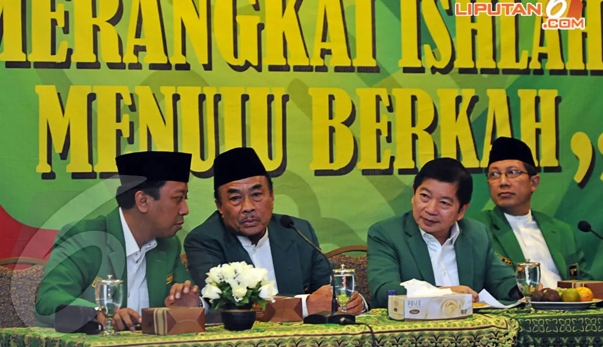 Rapimnas tersebut dilakukan menyusul manuver politik Ketua Umum PPP, Suryadharma Ali, yang hadir di kampanye Pileg Partai Gerindra. (Liputan6.com/Johan Tallo)